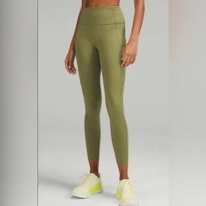 Lululemon Fast and Free High Rise Tight Color Bronze Green Size 2